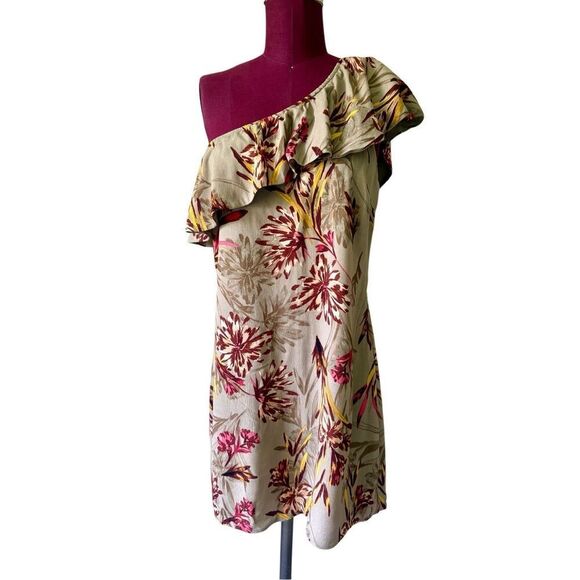 Astr The Label One Shoulder Mini Dress Multi Island Floral size L - Picture 2 of 10